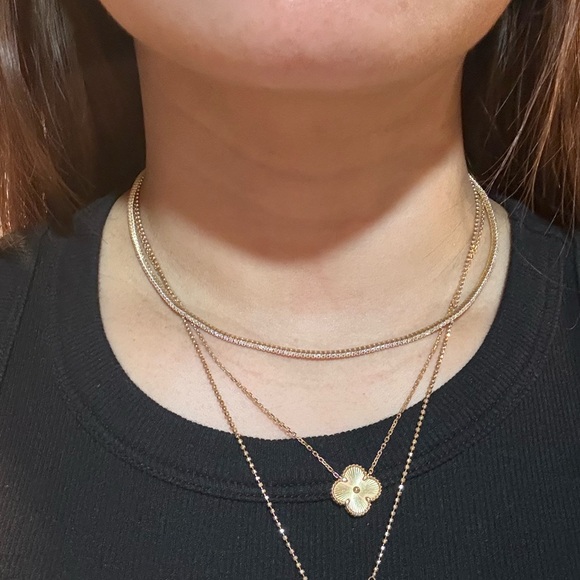 14k diamond tennis necklace - Picture 2 of 6